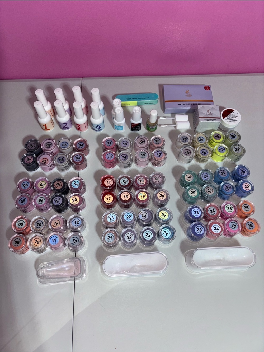 Lot of 36 Color Lavender Violets Acrylic Dip Powders